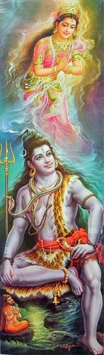 Ganga descending into Shiva's hair