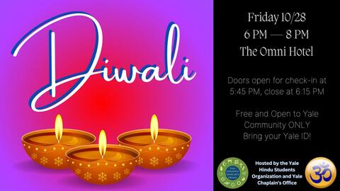 Diwali poster three diyas and event information