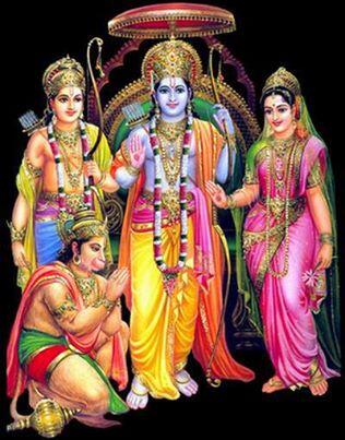 poster of Rama, Sita, Lakshmana & Hanuman